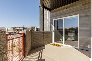 Balcony with glass door